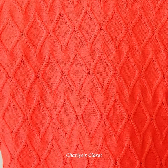 Eva Mendes x NY&Co Coral Argyle Knit Peplum Sleeveless Top L NWT Casual Layer - Picture 4 of 7